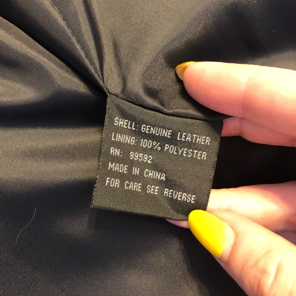 Leather Bomber Jacket by Perry Ellis Portfolio XXL - Picture 4 of 8